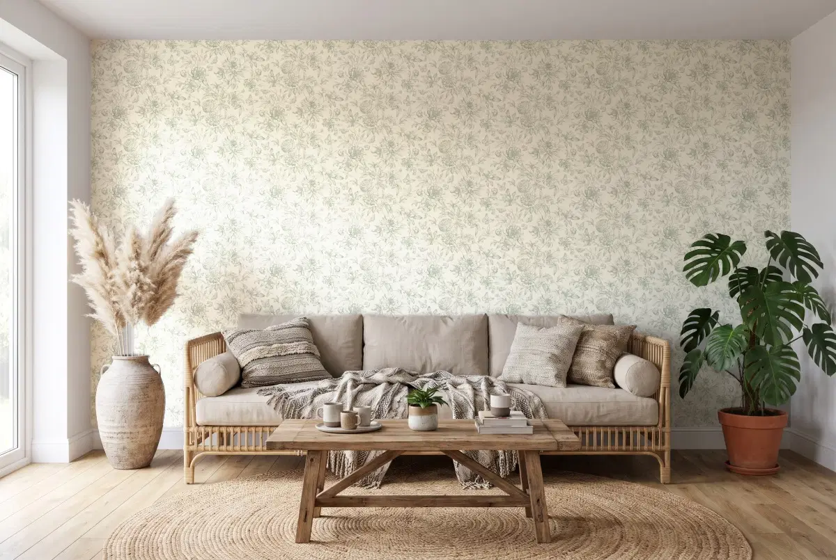 Rasch Peonies (2027) 793925 в інтер'єрі
