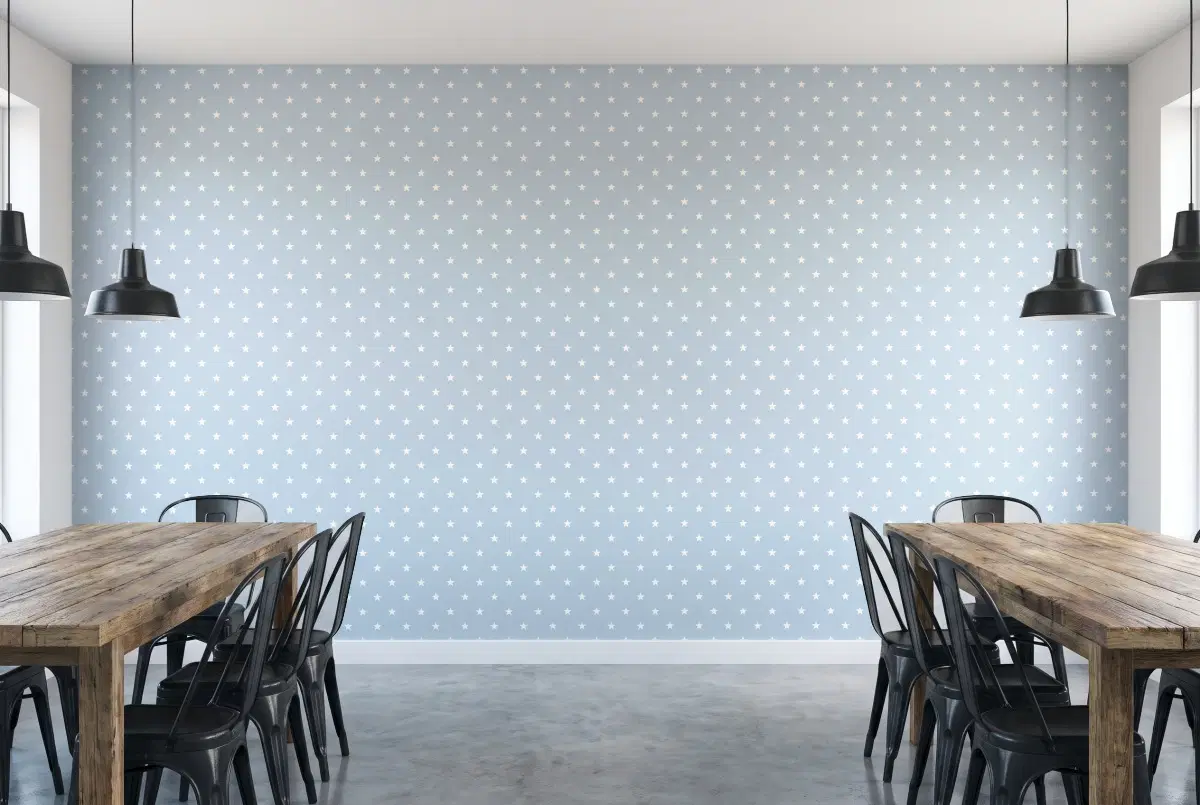 Шпалери Galerie Deauville звёзды бел на голубом (Deauville 2) G23100 в інтер'єрі
