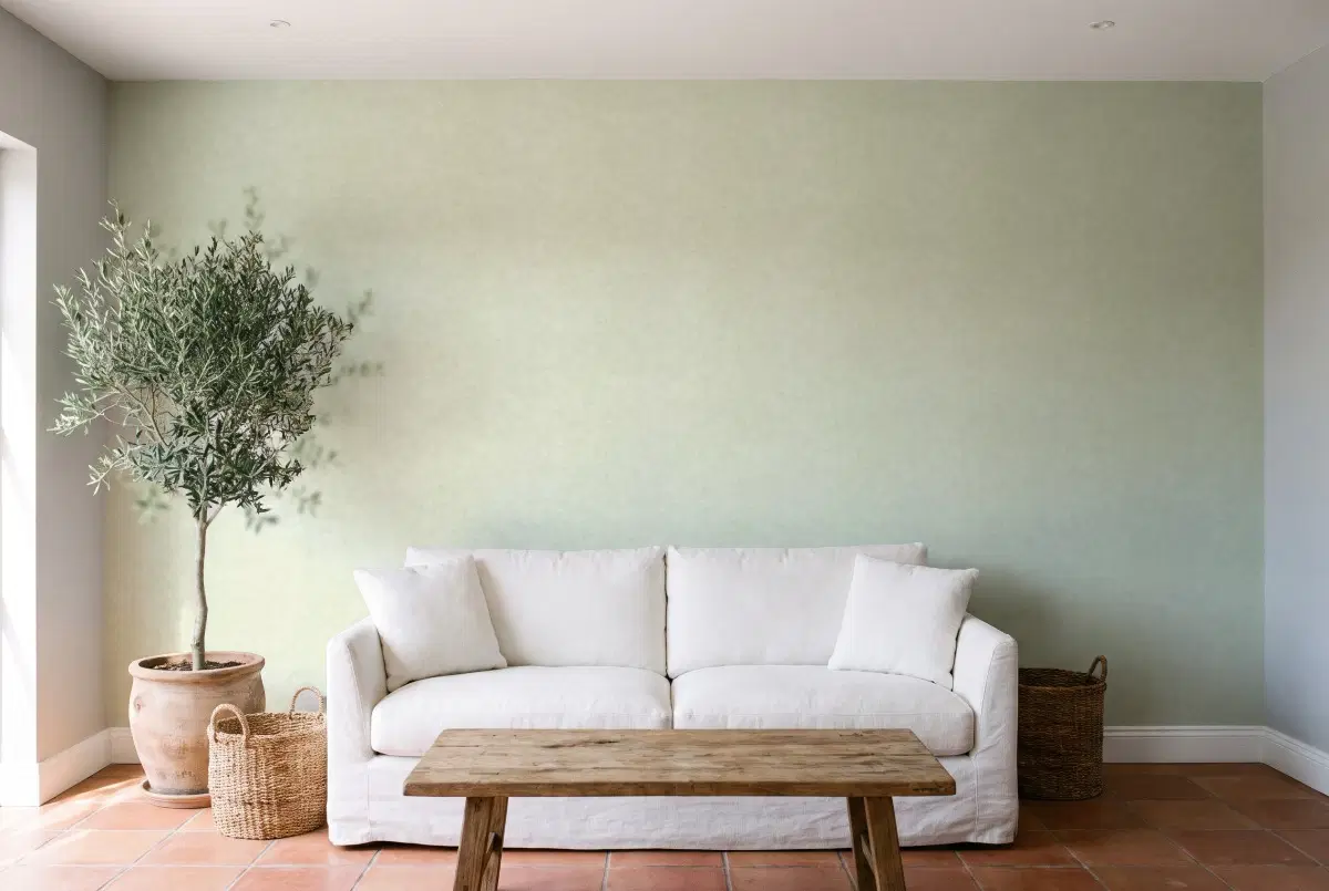 Шпалери Texdecor Beton2 бетон зелена оливка BTO101487270 в інтер'єрі