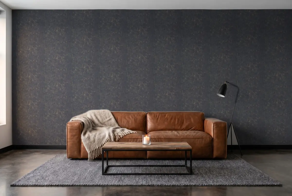 Шпалери Texdecor Beton2 чорне золото BTO101499125 в інтер'єрі