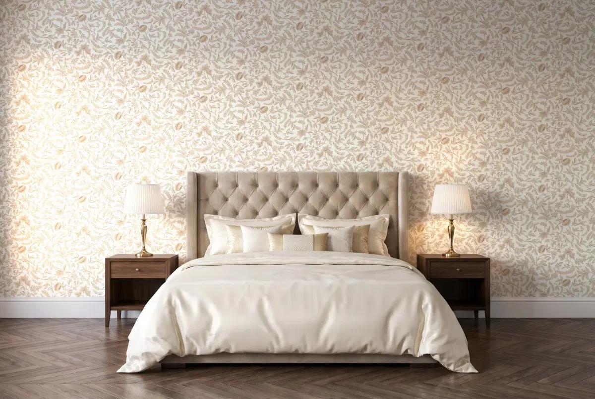 Шпалери Texdecor Mystery цвет пиона крем MYY101581803 в інтер'єрі