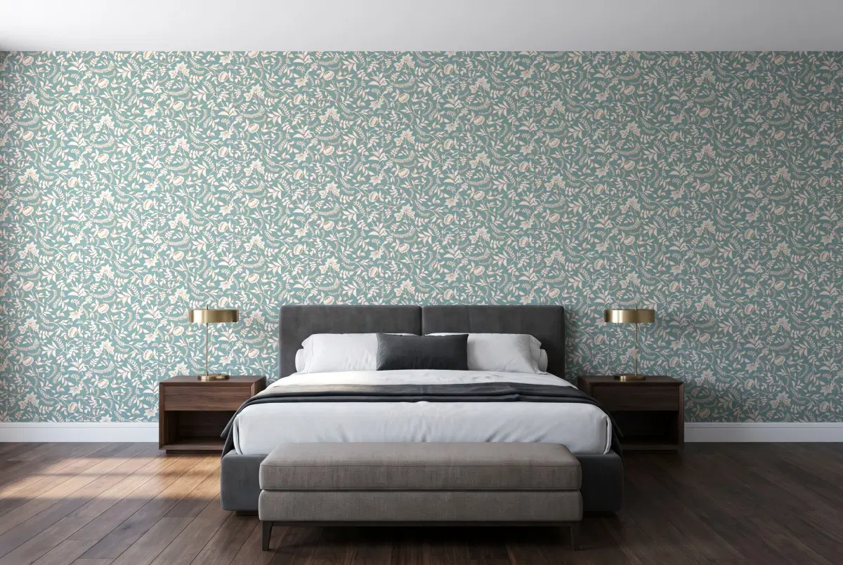 Шпалери Texdecor Mystery цветок пиона небесный MYY101586007 в інтер'єрі