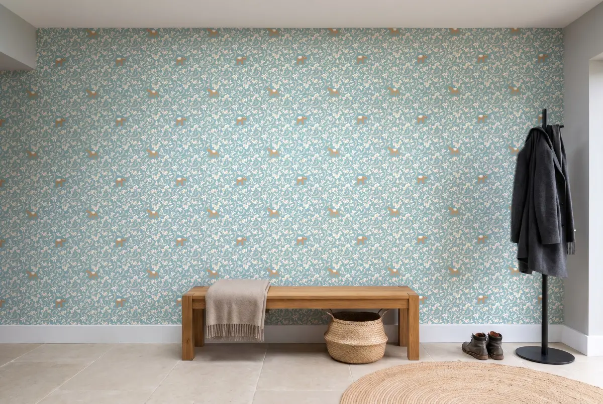 Шпалери Texdecor Mystery слон блакитний MYY101596217 в інтер'єрі