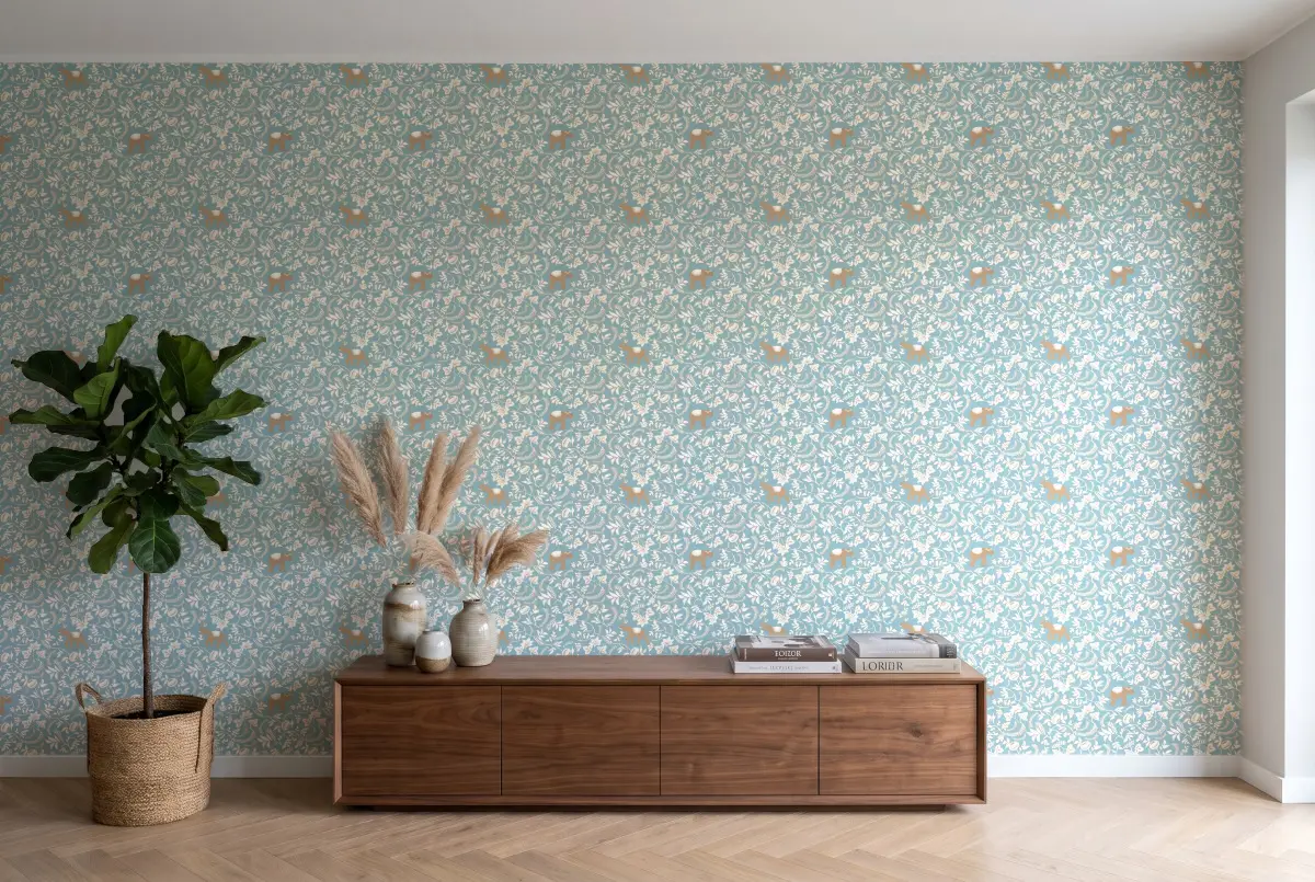 Шпалери Texdecor Mystery слон блакитний MYY101596217 в інтер'єрі