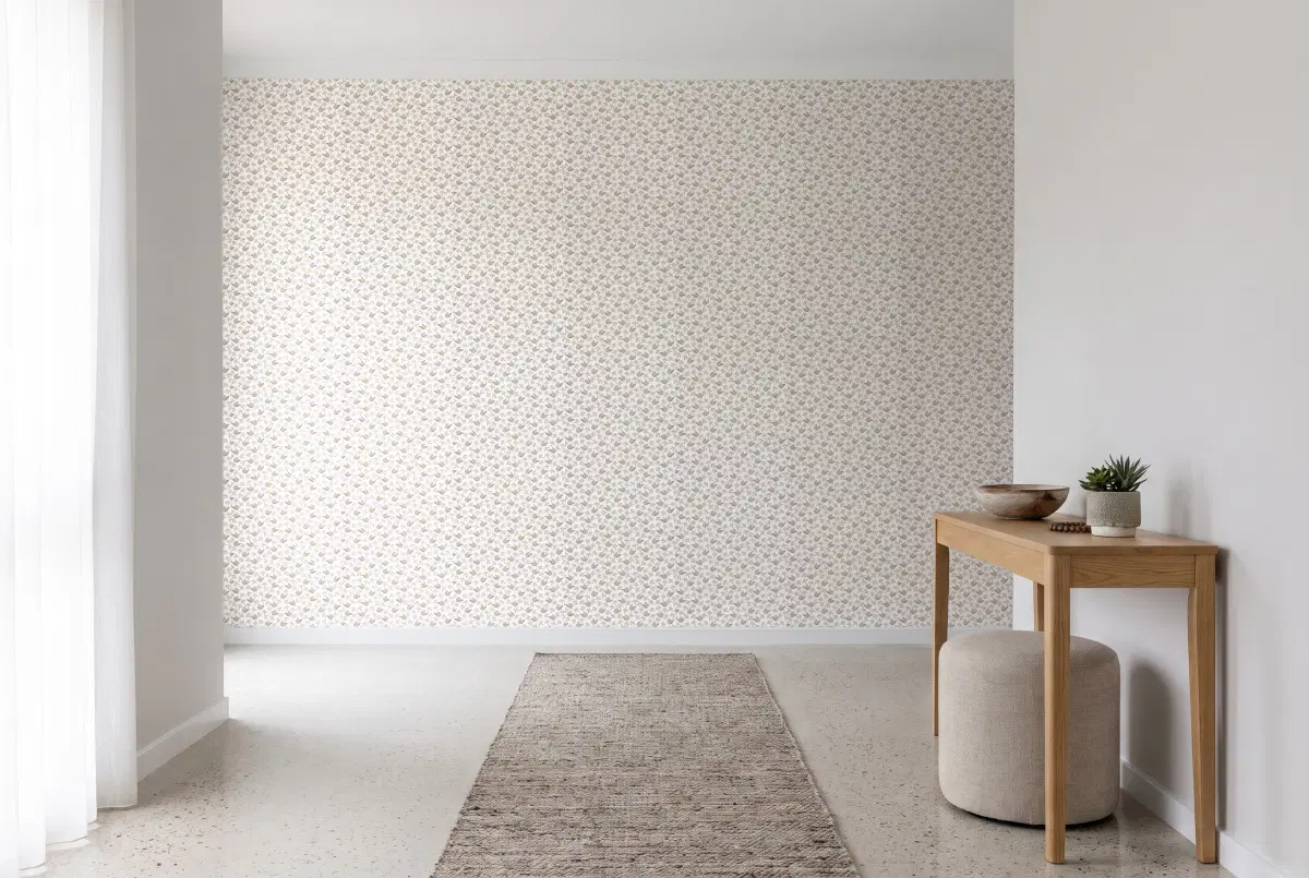 Шпалери Texdecor Mystery полянка белсерая MYY101639125 в інтер'єрі
