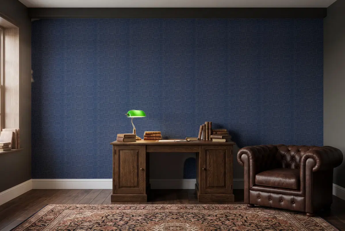 Шпалери Texdecor Mystery графика синій MYY101646328 в інтер'єрі