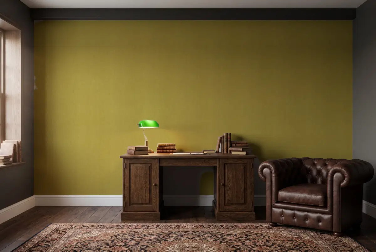 Шпалери Texdecor Natte рогожка оливка NAE101567700 в інтер'єрі