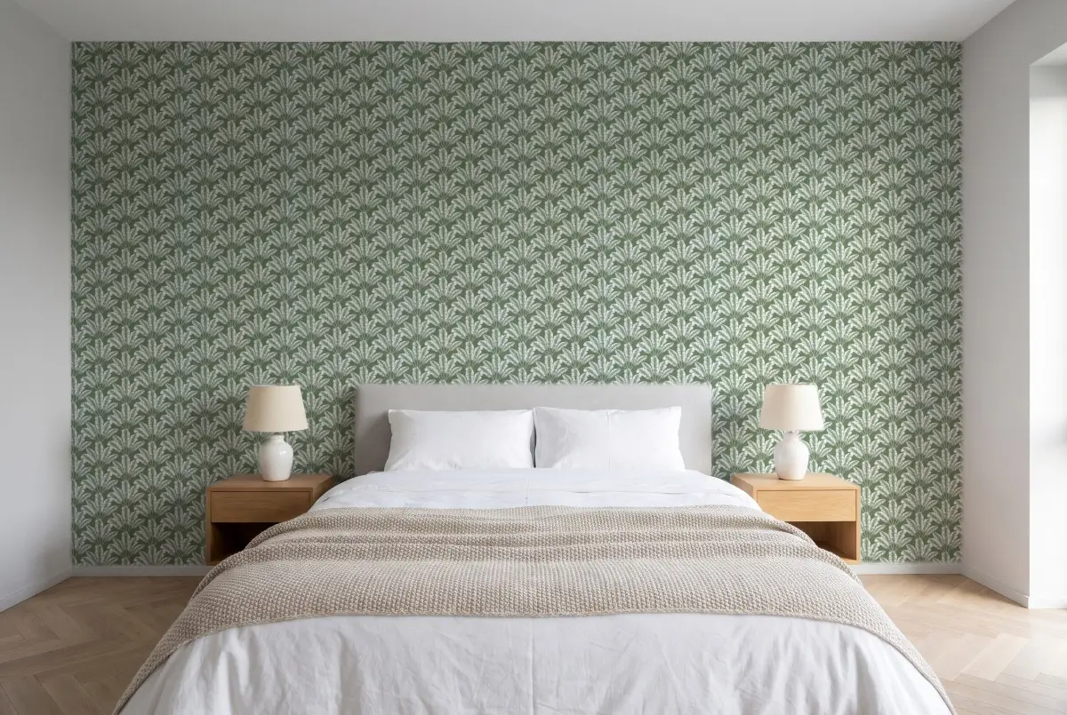Шпалери Texdecor Our Planet пальмы зелений OUP101947408 в інтер'єрі