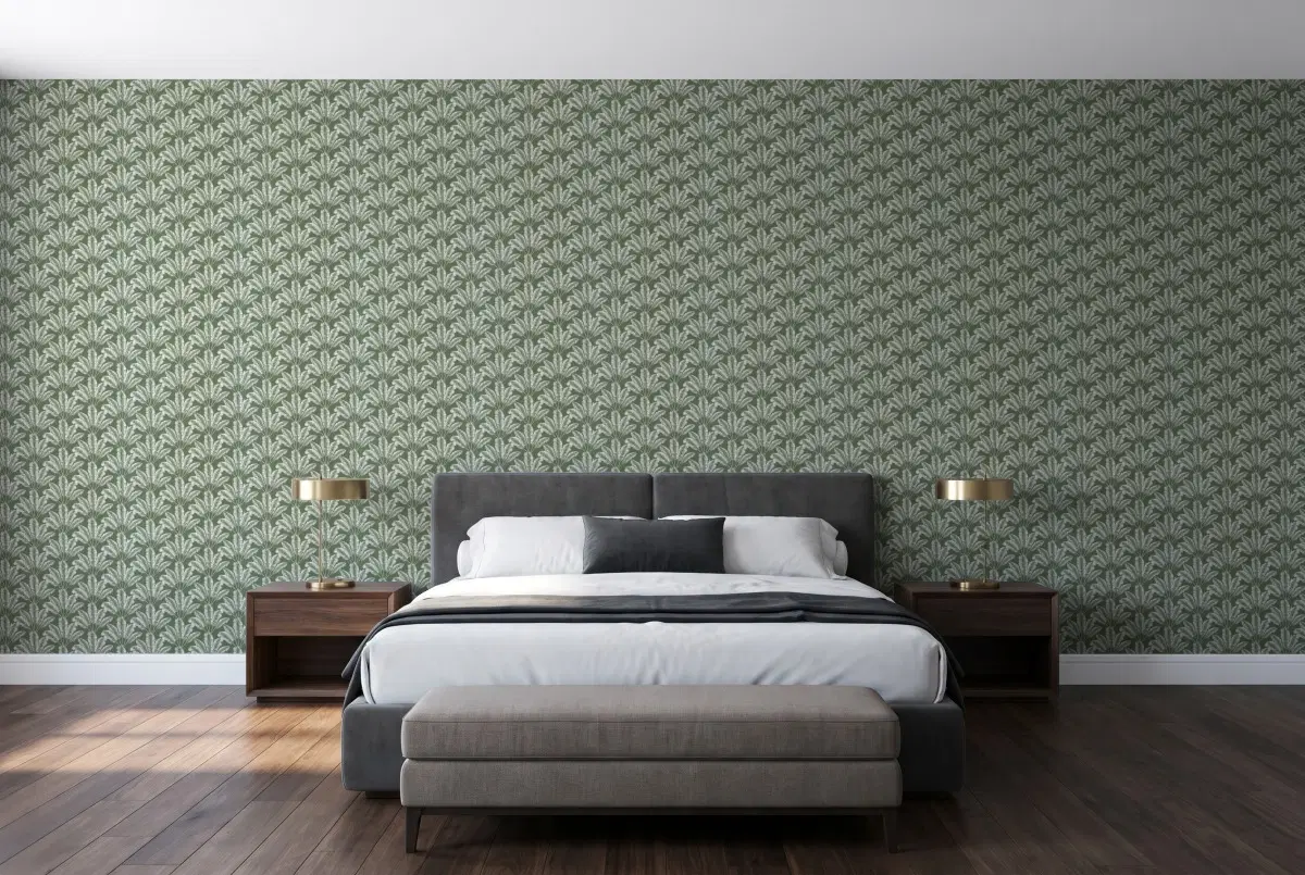 Шпалери Texdecor Our Planet пальмы зелений OUP101947408 в інтер'єрі