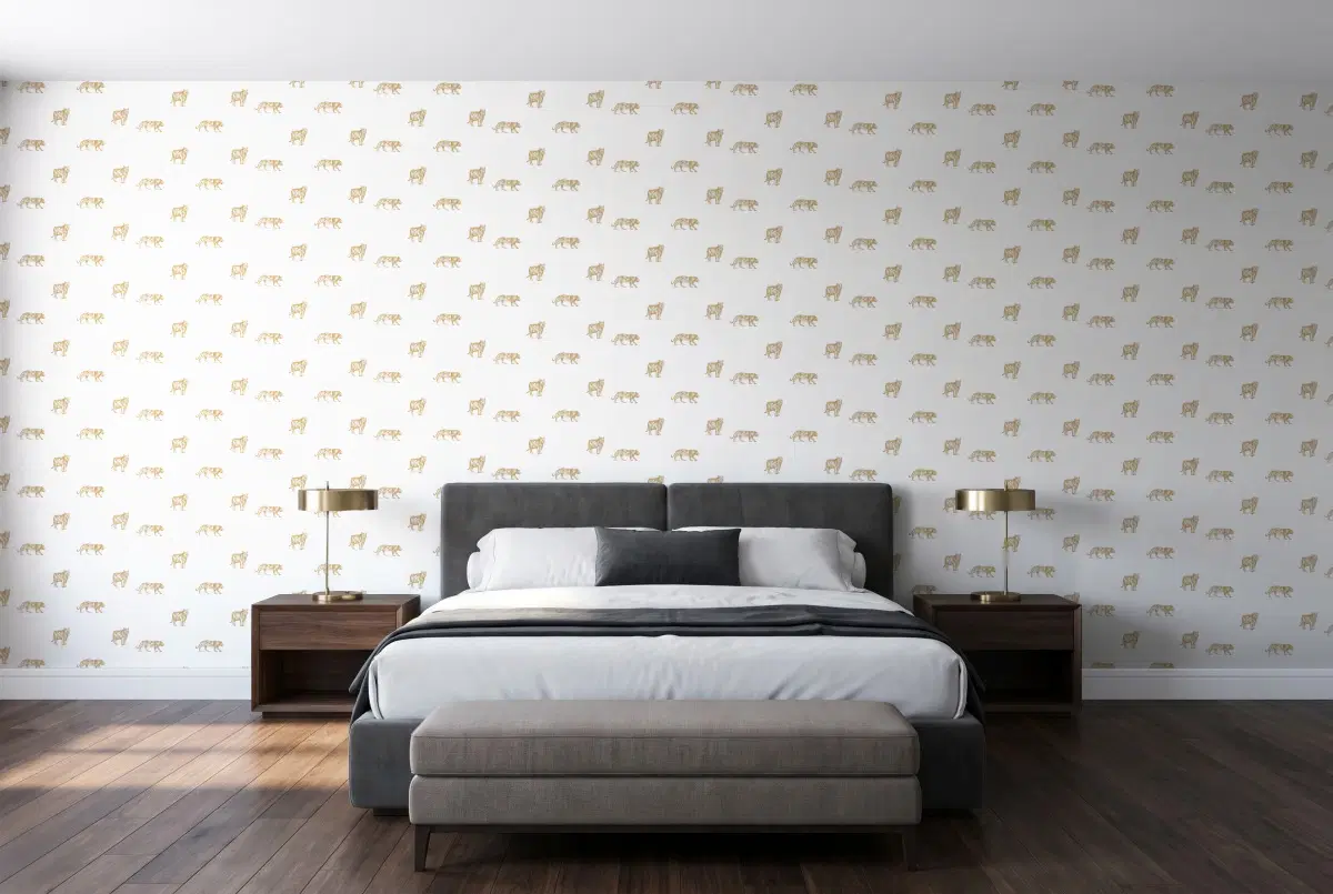 Шпалери Texdecor Our Planet тигры бело-золотые OUP101962105 в інтер'єрі