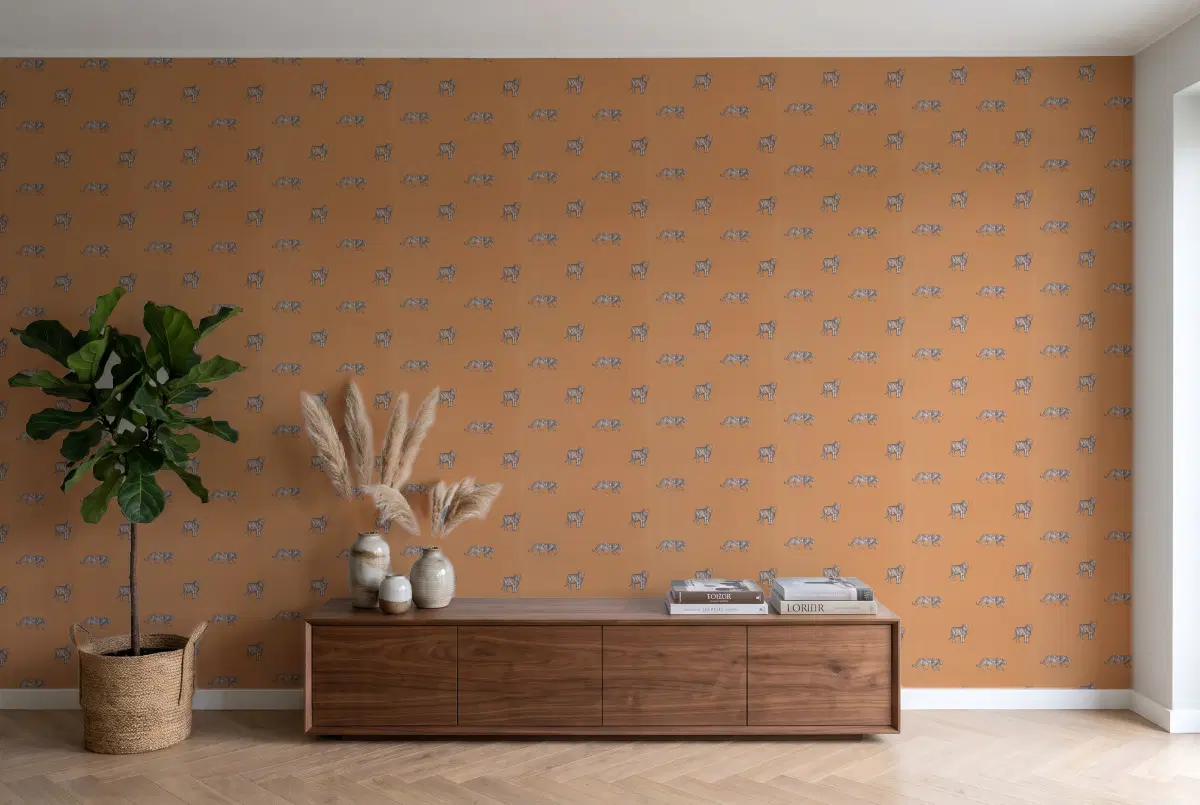 Шпалери Texdecor Our Planet тигры терракот OUP101962929 в інтер'єрі