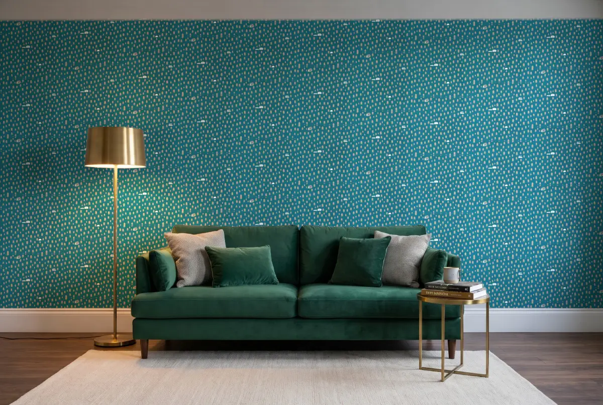 Texdecor Our Planet Тайга синій OUP101976029 в інтер'єрі