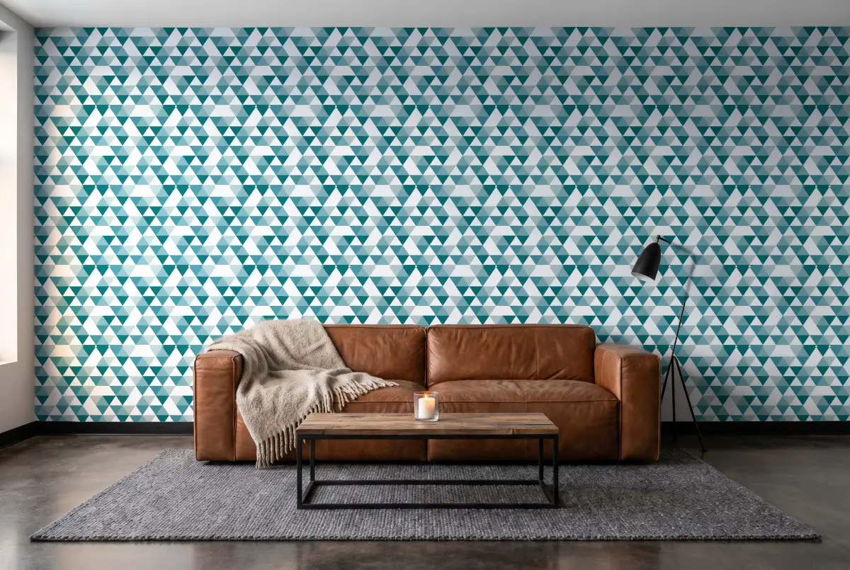 Шпалери Texdecor Our Planet геометрія бело-синій OUP102006011 в інтер'єрі