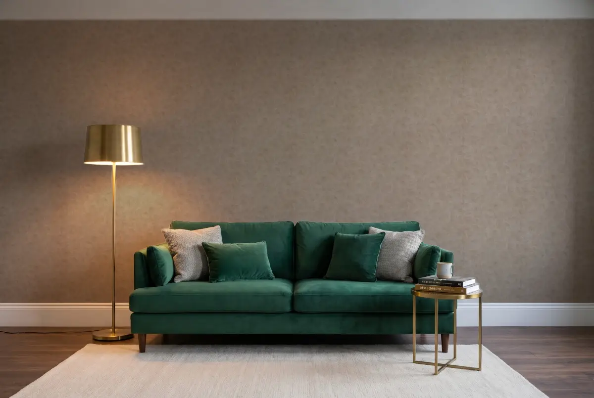 Шпалери Texdecor Patine2 штукатурка коричневий с золотом PAE100222234 в інтер'єрі