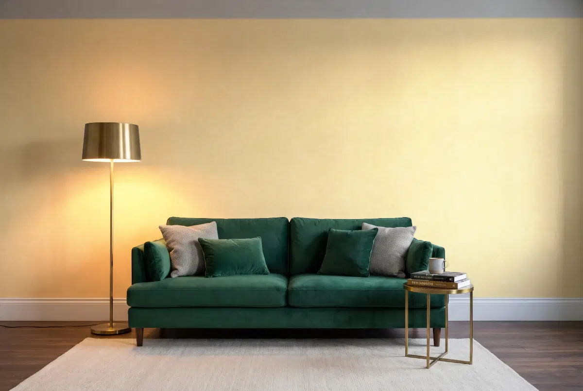 Шпалери Texdecor Patine штукатурка жовтий PAI100222508 в інтер'єрі