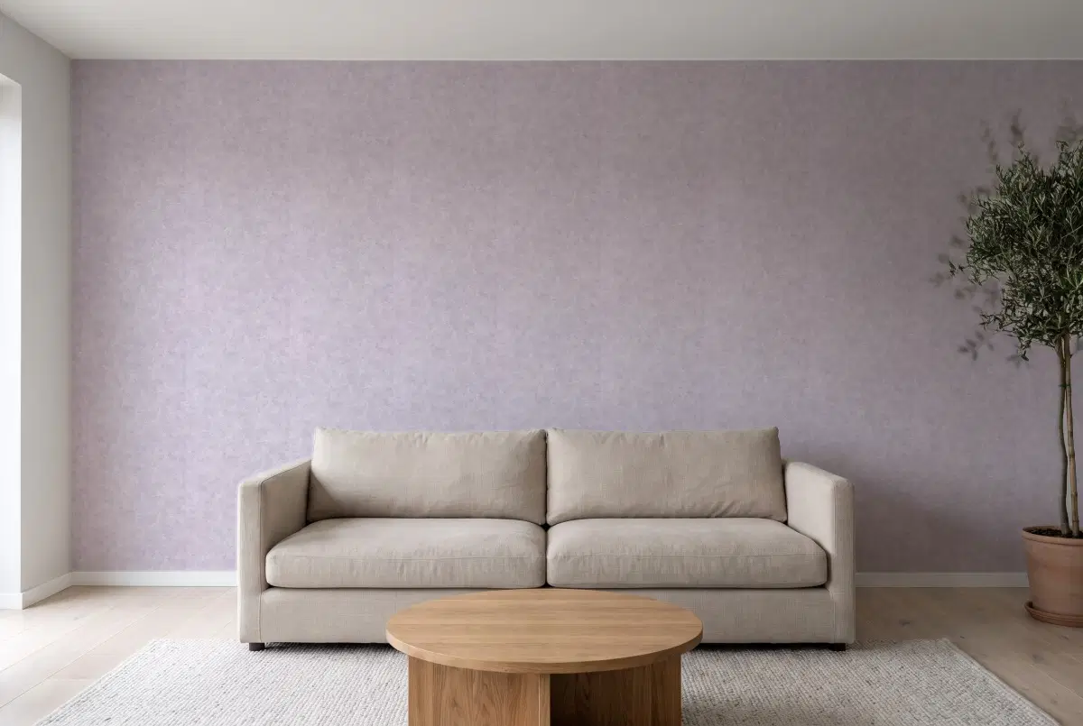 Шпалери Texdecor Patine штукатурка серо-фіолетовий PAI100225140 в інтер'єрі