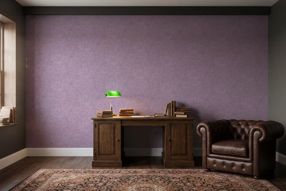 Шпалери Texdecor Patine штукатурка сливовая PAI100225290 в інтер'єрі