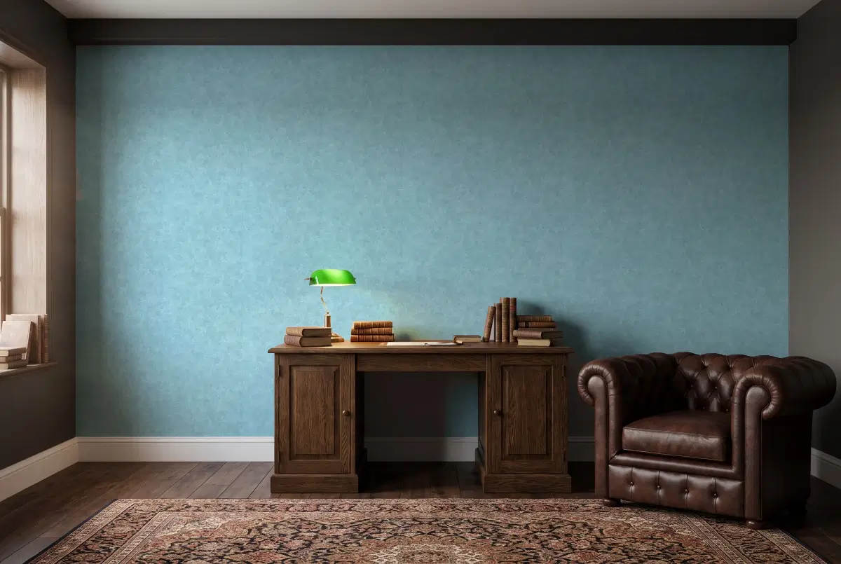 Шпалери Texdecor Patine штукатурка аквамарин PAI100226230 в інтер'єрі