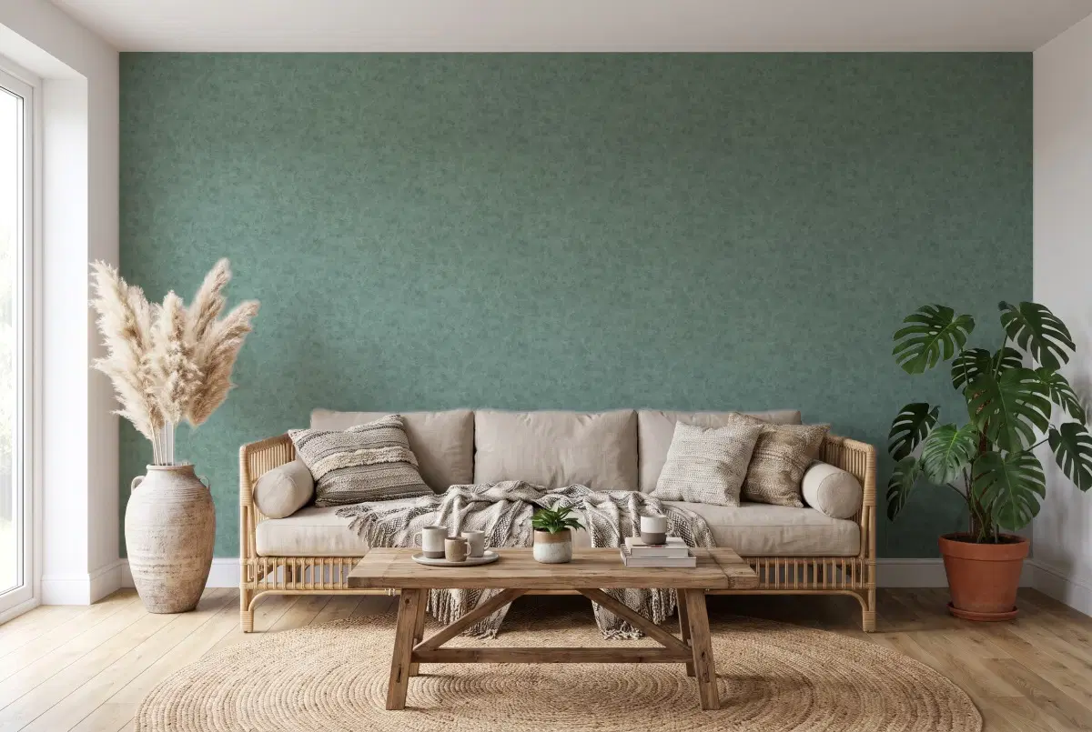 Шпалери Texdecor Patine штукатурка зелений PAI100227337 в інтер'єрі