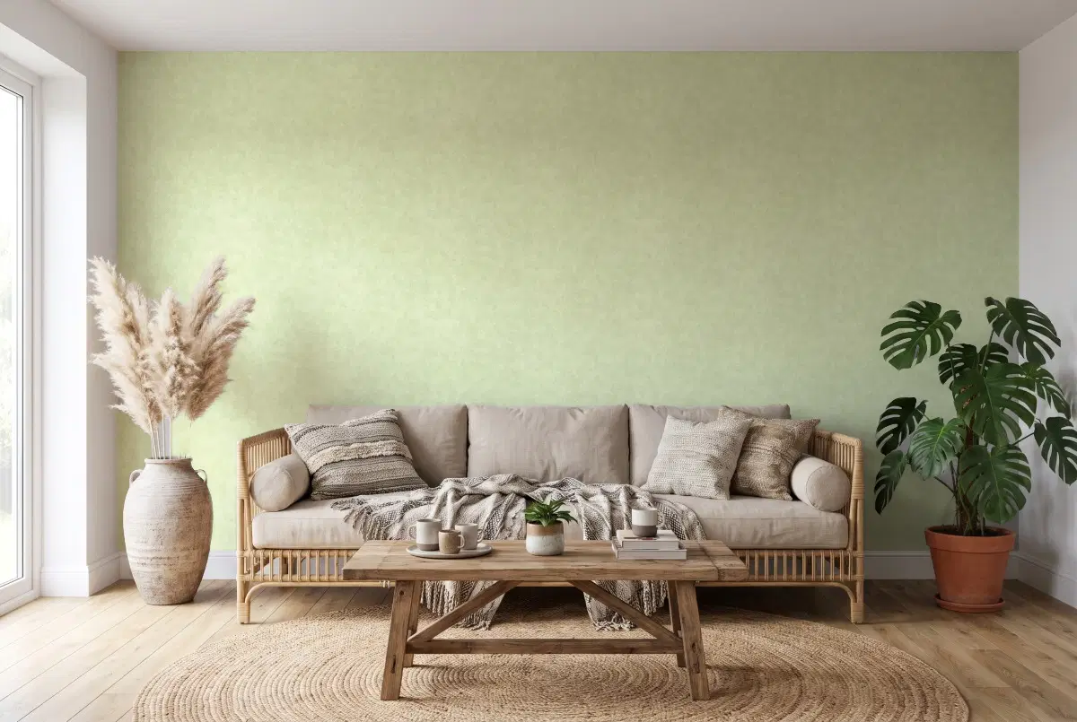 Шпалери Texdecor Patine штукатурка салат PAI100227690 в інтер'єрі