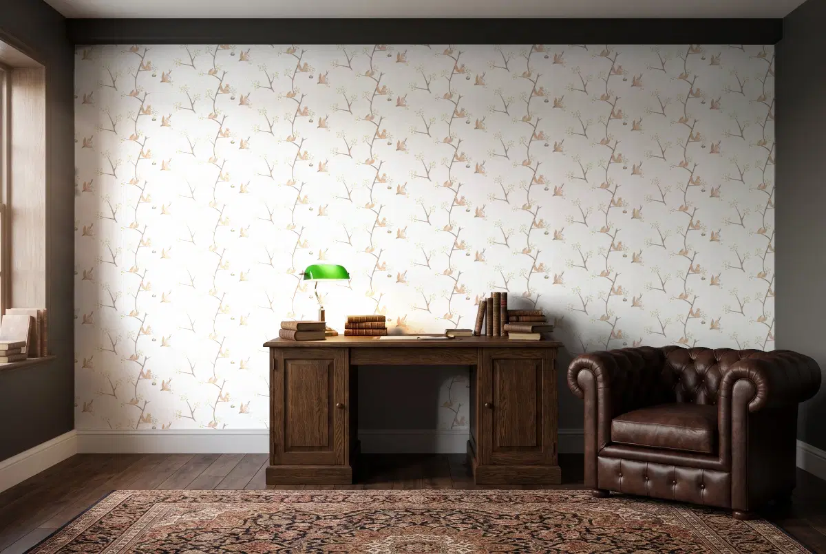 Шпалери Texdecor Rose & Nino дерево дубок оливка RONI85617110 в інтер'єрі