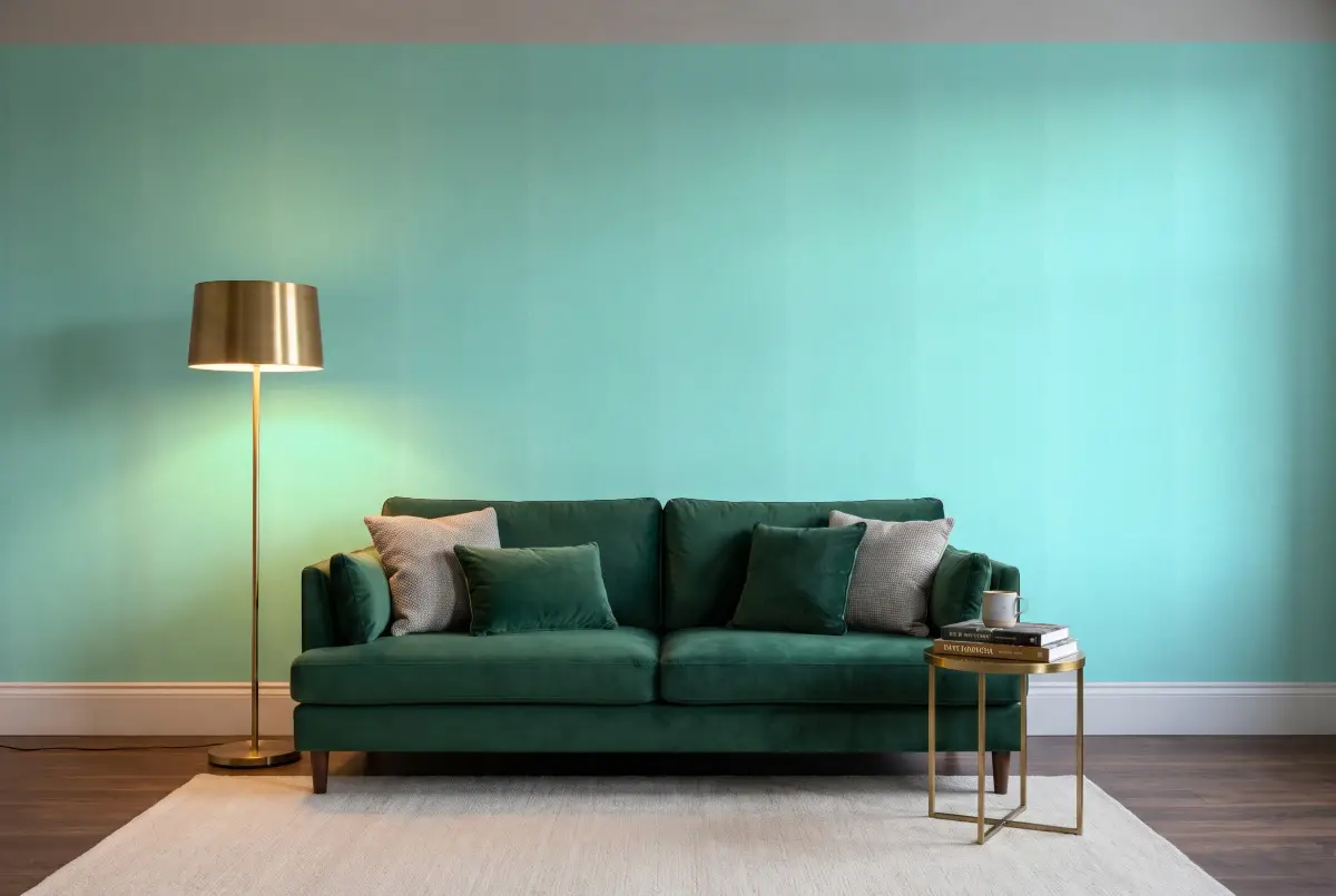 Шпалери Texdecor Swing фон світло-бирюз SNG68526509 в інтер'єрі