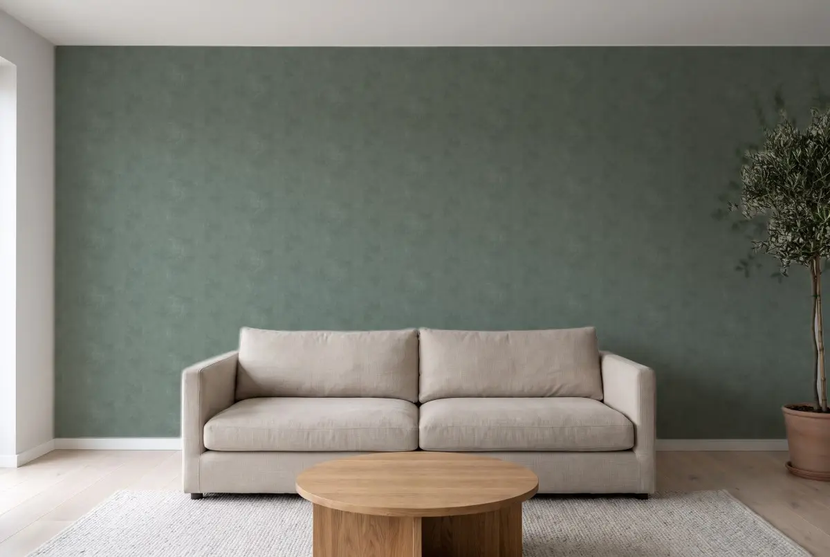Texdecor Stone серо-зелений STNE80837337 в інтер'єрі