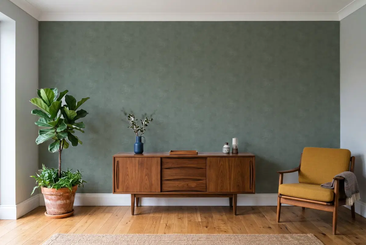 Texdecor Stone серо-зелений STNE80837337 в інтер'єрі