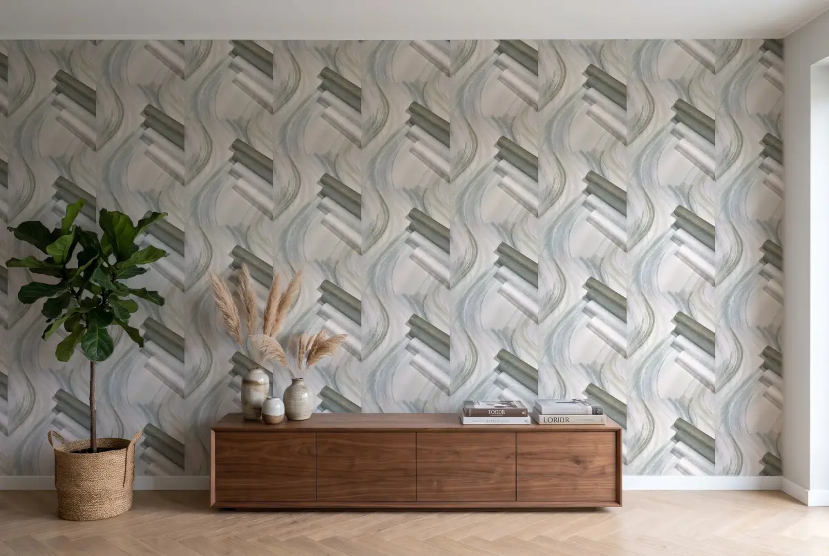 Шпалери Marburg GeoVibes+VelvetFlora 32442 в інтер'єрі