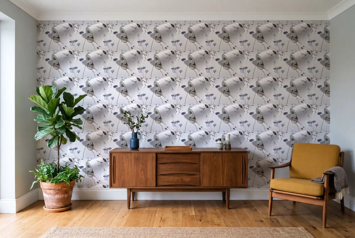 Шпалери Marburg GeoVibes+VelvetFlora 88965 в інтер'єрі
