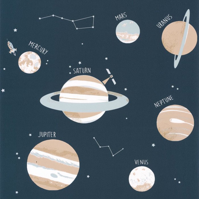 Шпалери Texdecor Our Planet планеты темно-синій OUP101906906