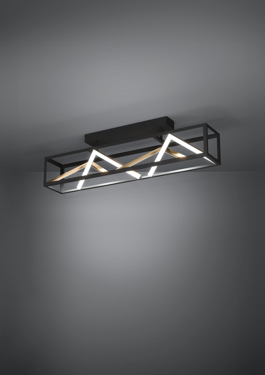 EGLO Світильник стельовий/1 45W LED чорний/золото "Пенела"
