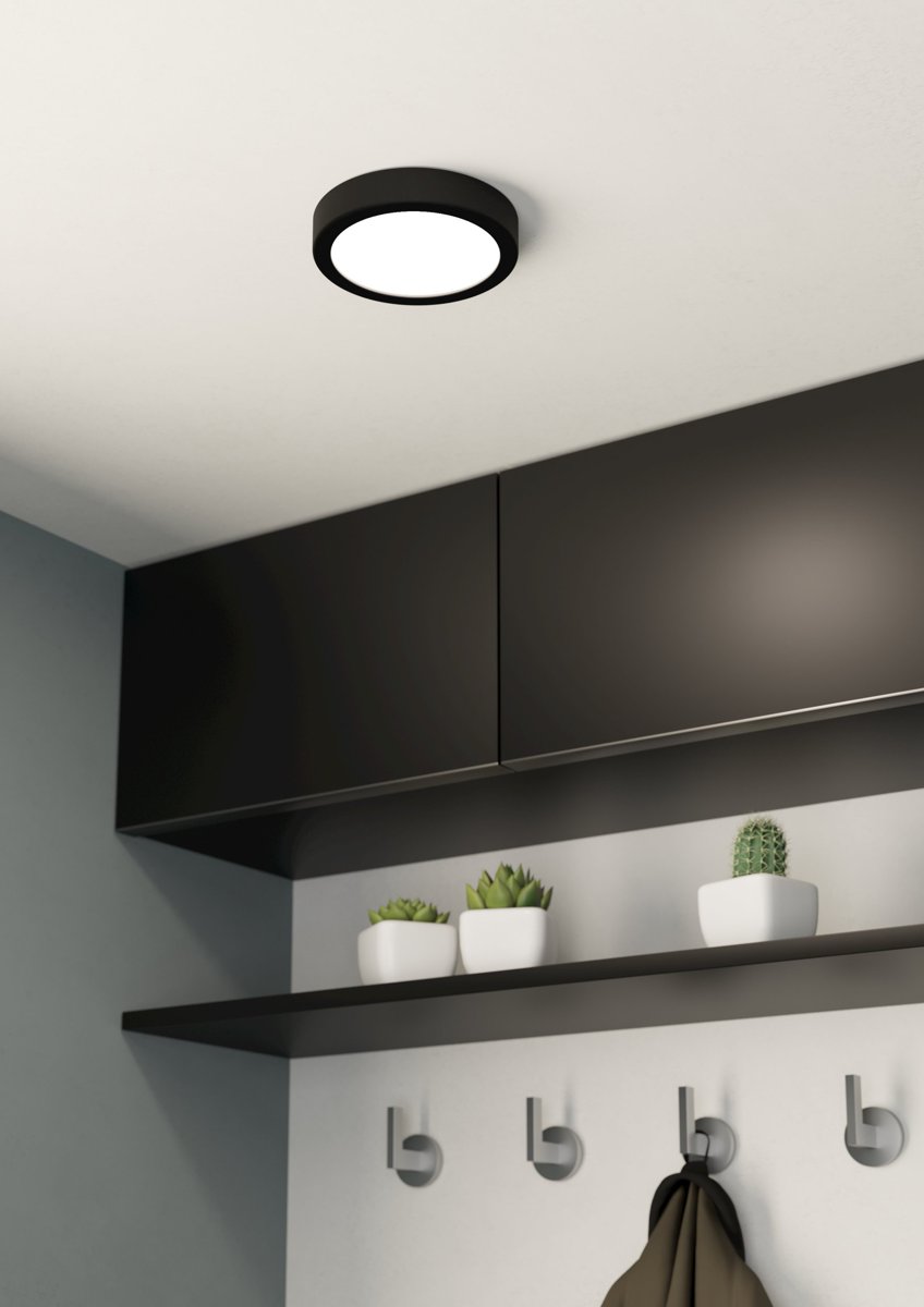 EGLO Світильник стельовий/1 10,5W LED чорний 4000К 160мм "Фуева 5"