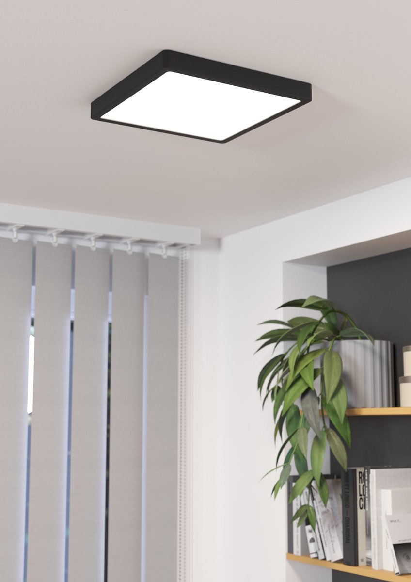 EGLO Світильник стельовий/1 20W LED 285х285мм чорний 4000К "Фуева 5"